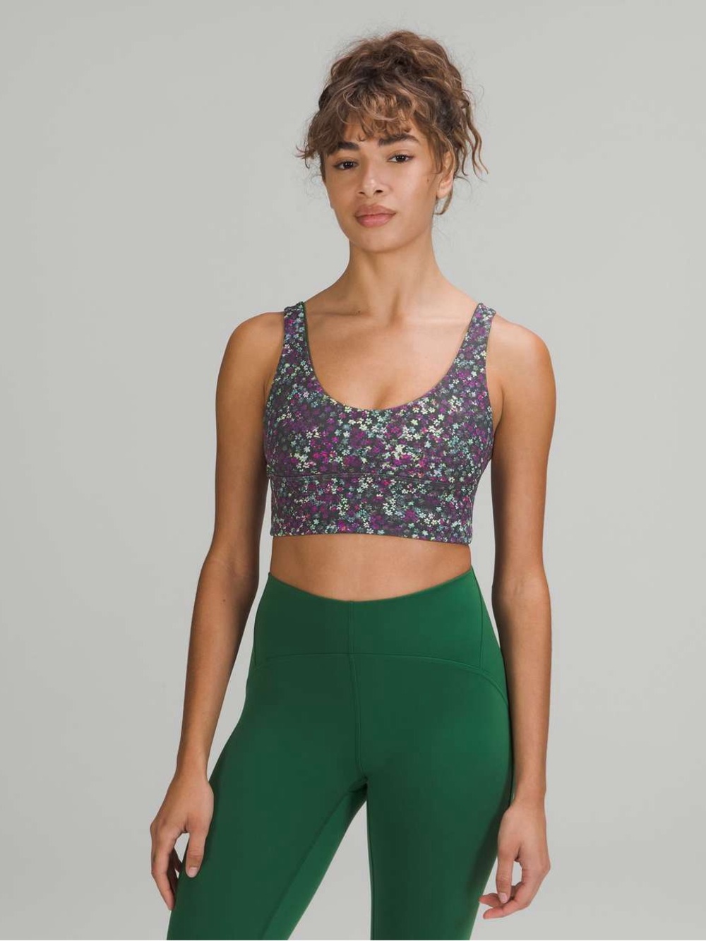 Lululemon Align Reversible Bra Fleur Motion Multi/ Everglade Green size 8